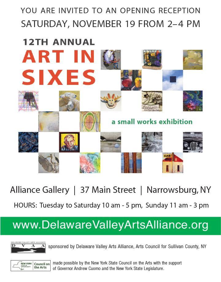 Carla Strozzieri is participating in the juried art show "Art in Sixes 2016" at the Delaware Valley Arts Alliance in Narrowsburg, NY.