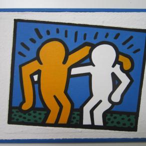 quadretto in stile Keith Haring dipinto a mano