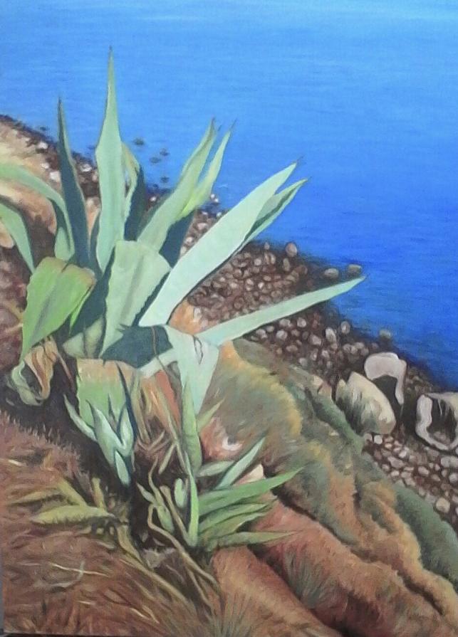 Francesco Alesci - Paesaggio mediterraneo - olio su tela - 50 x 70