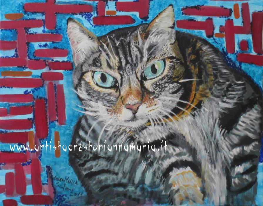 Gatto Titty - Olio su Tela 50 x 40 - Tecnica Pennello anno 2012