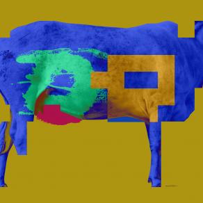  Geometric Cow. Psychedelic art against conceptualism