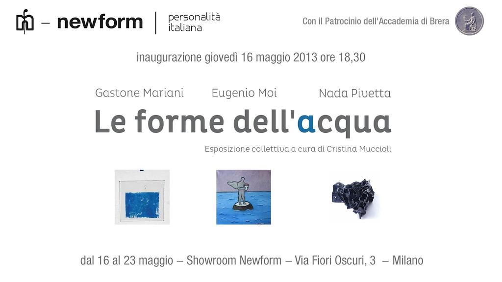 “Le forme dell’acqua”: una collettiva d’arte allo showroom Newform