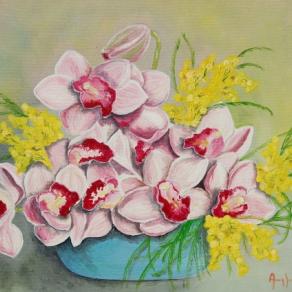 Orchidee con mimose