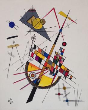 Study Gouache on canvas - Paint Mild Tension - Wassily Kandinsky 1923 - By Eurico Haan - 2015