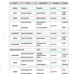 FESTA DELLA PAROLA: IL VIANDANTE (a cura Sefora Cardone Onlus): 27 dicembre 2015, "Schiavone Abbigliamento" (ore 17,00/18,00 - V. Due Torri, n° 35/37, Potenza) - 28 dicembre 2015, "Libreria Senza Nome" (ore 17,00/18,00 - V. Due Torri n° 36).