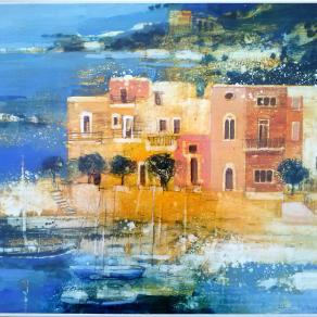 PAESAGGIO ITALIANO_CASE  A SANTA CATERINA_ NARDO' tecnica mista su tela 70x60cm _2014_ Antonio Civit