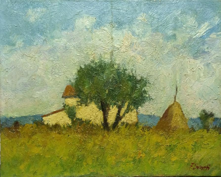 Franco Serretti (Italia) - Campagna - olio su tela - 50 x 40