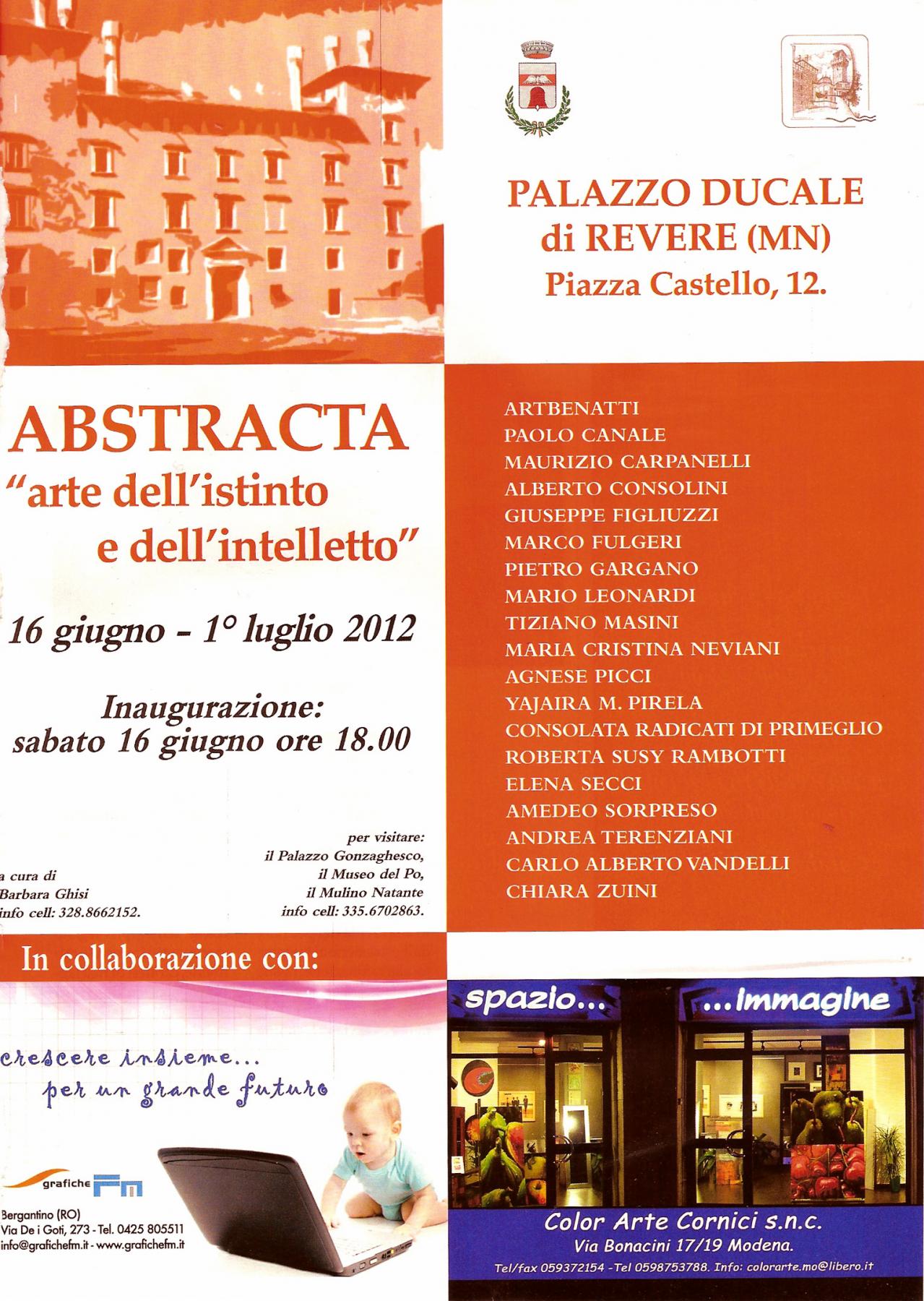 Pagina pubblicitaria della collettiva ABSTRACTA su ARTE MONDADORI di Giugno 2012