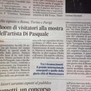 ARTICOLO DI GIORNALE SULL'ARTISTA DANIELA DI PASQUALE 