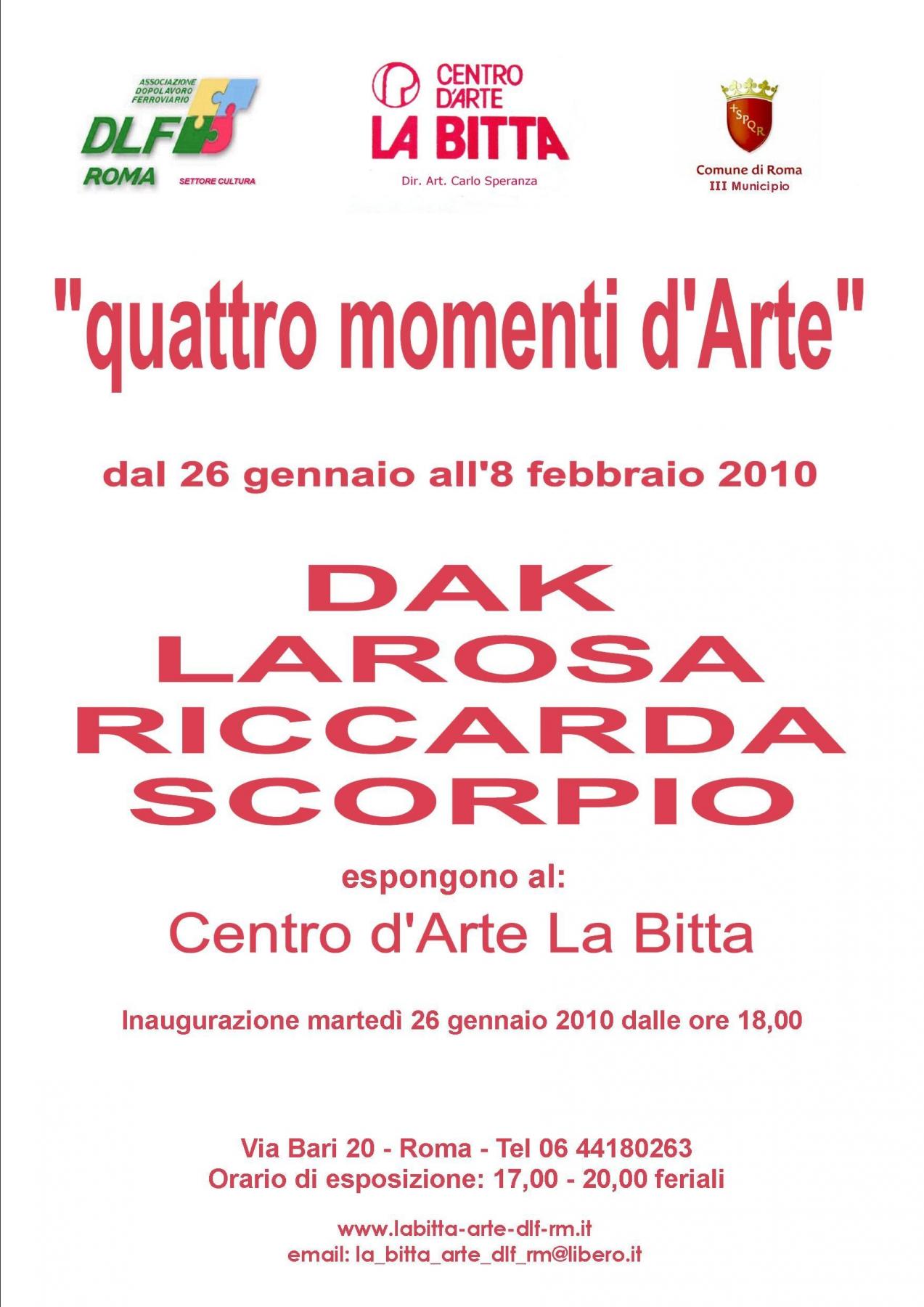 mini Personale "Quattro momenti d'Arte"