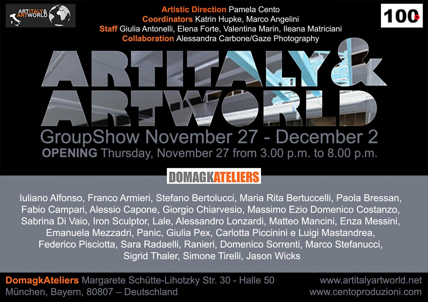 Esposizione ArtItaly&ArtWorld presso Domagk Ateliers