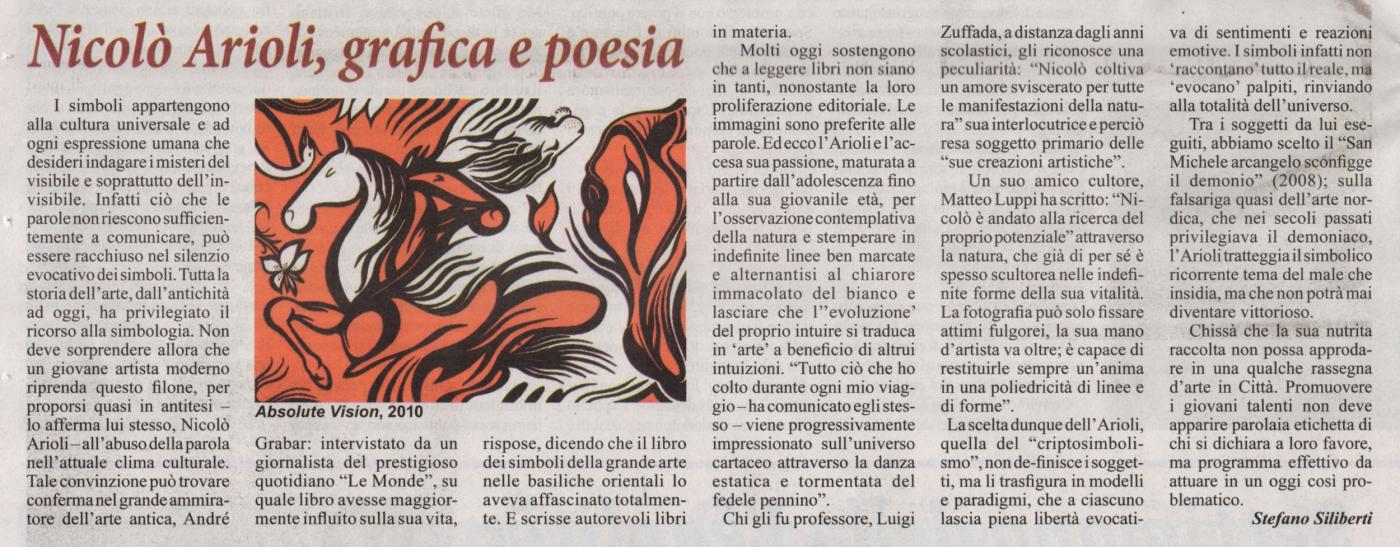 "Nicolò Arioli, grafica e poesia"