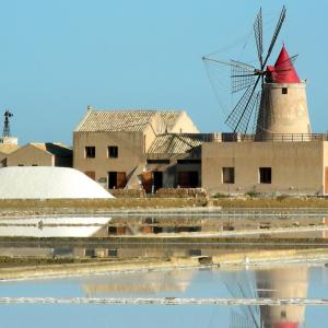 Italy. Sicily, Trapani blue salt