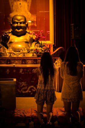 Praying to Buddha