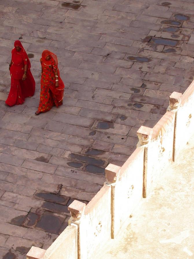 women in red