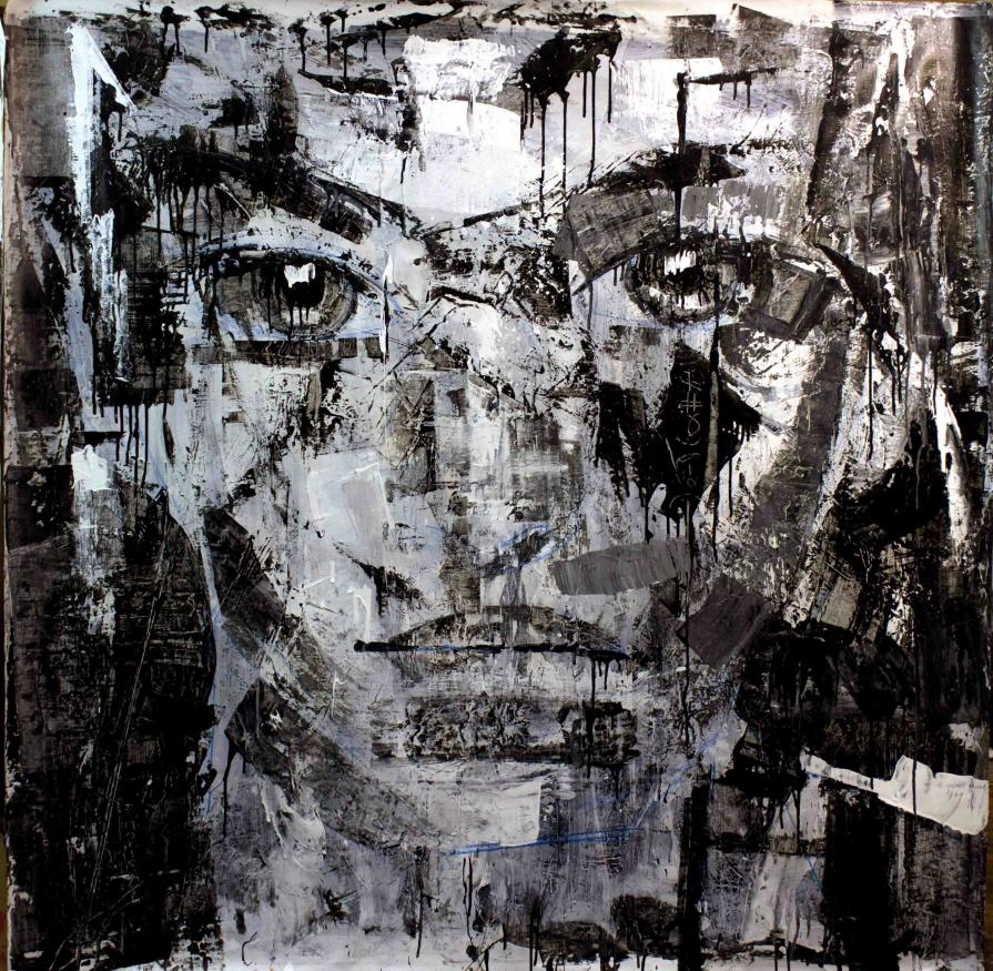 Fabio Modica | Gnosis: Self Denial - mixed media on canvas - cm 150x150 | 59x59 inches | Aberson Exhibits - USA