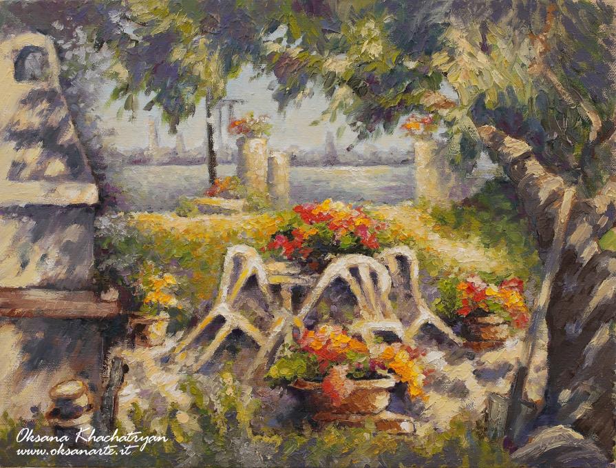 "IL GIARDINO SEGRETO" - Olio su tela, 40x30 cm, 2014