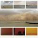 Birth of a sandstorm at the river Niger, Mali ( triptych)