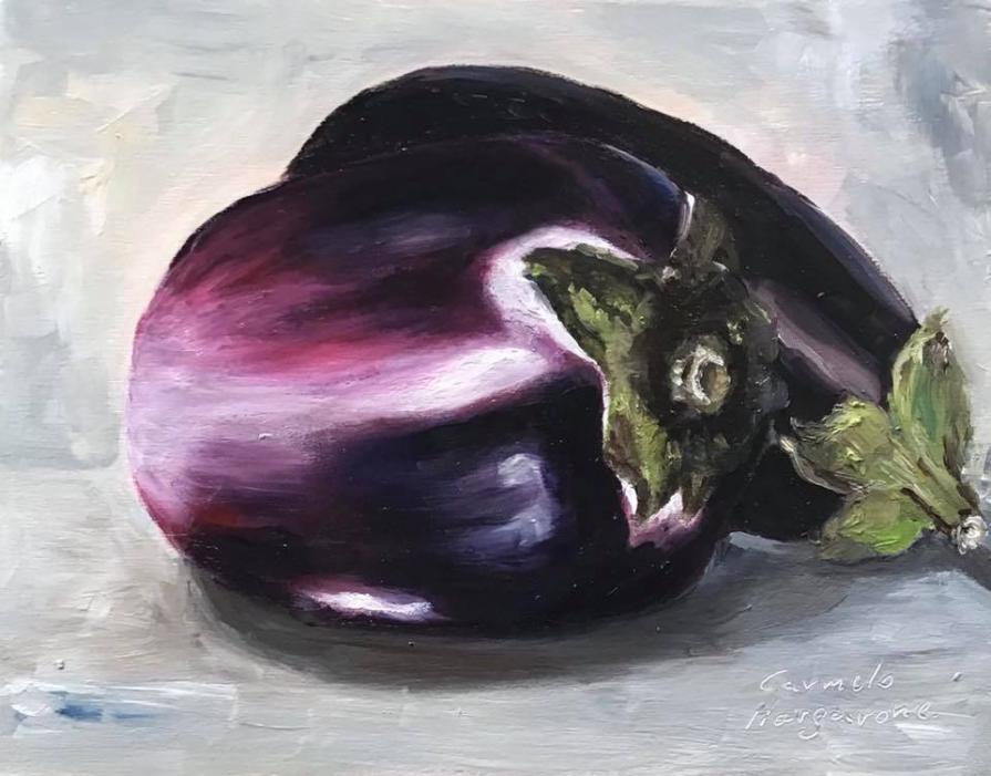 Melanzane  olio su tavola  24 x 19 cm