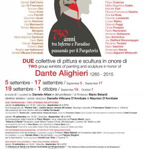 750 years between Inferno and Paradiso passing through Purgatorio –  two group exhibits of painting and sculpture in honor of Dante Alighieri  1265 - 2015