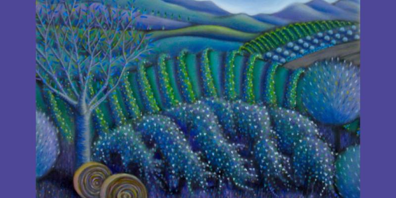 Carla Strozzieri's paintings are on exhibit at "From the Vineyards,"  Paintings by Carla Strozzieri