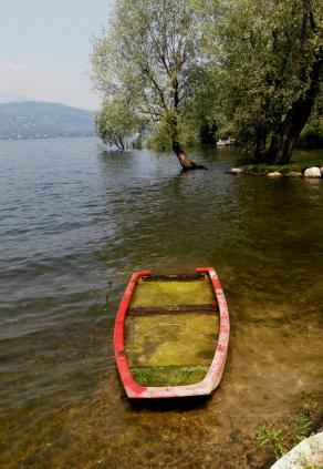 The boat in the lake