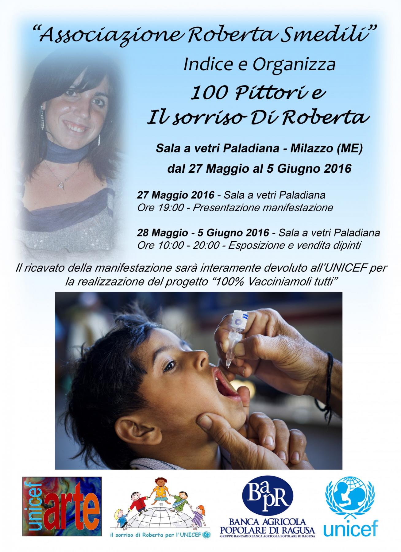 Il sorriso di Roberta per l'UNICEF – Project “100% let’s vaccinate every child"