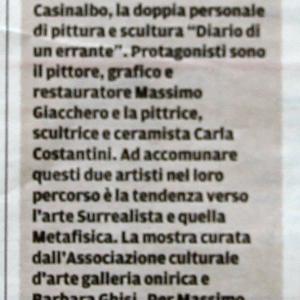 DIARIO DI UN ERRANTE - BIPERSONALE DI PITTURA E SCULTURA CERAMICA