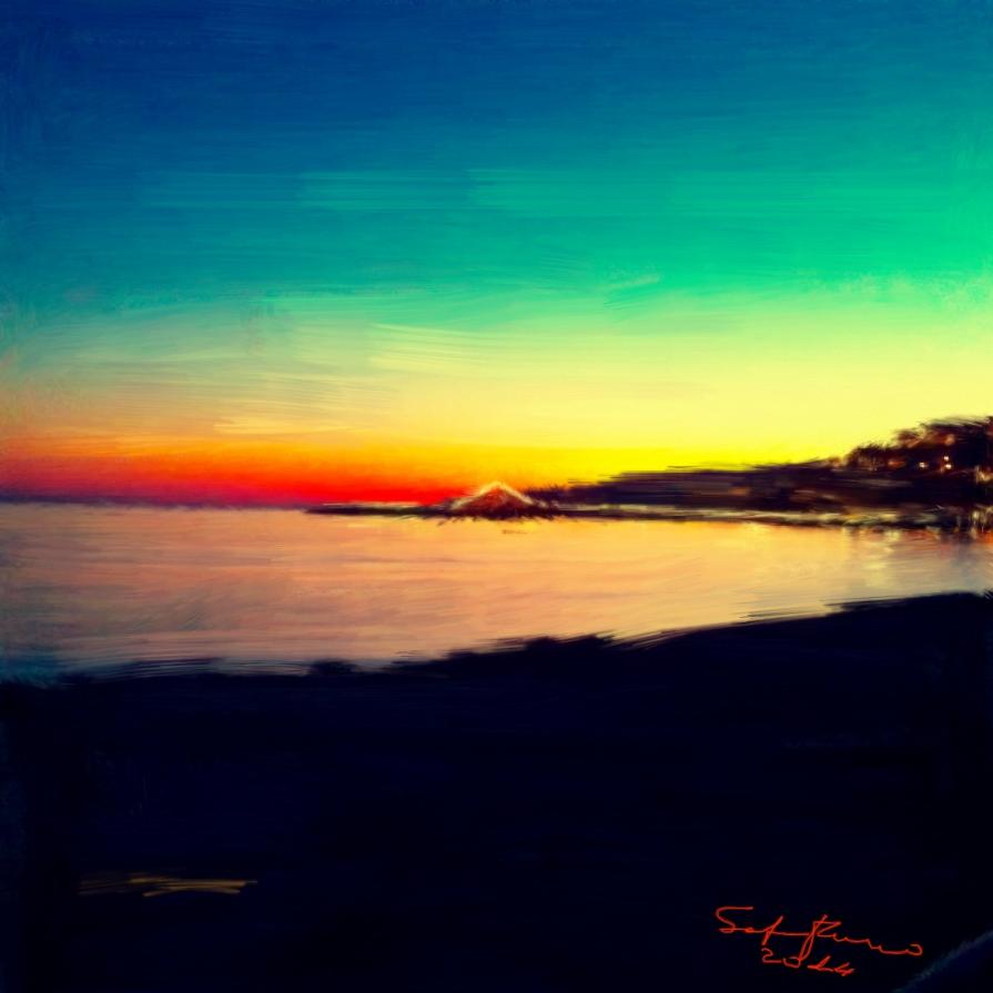 TRAMONTO A MARE CAPO DI POSILLIPO.