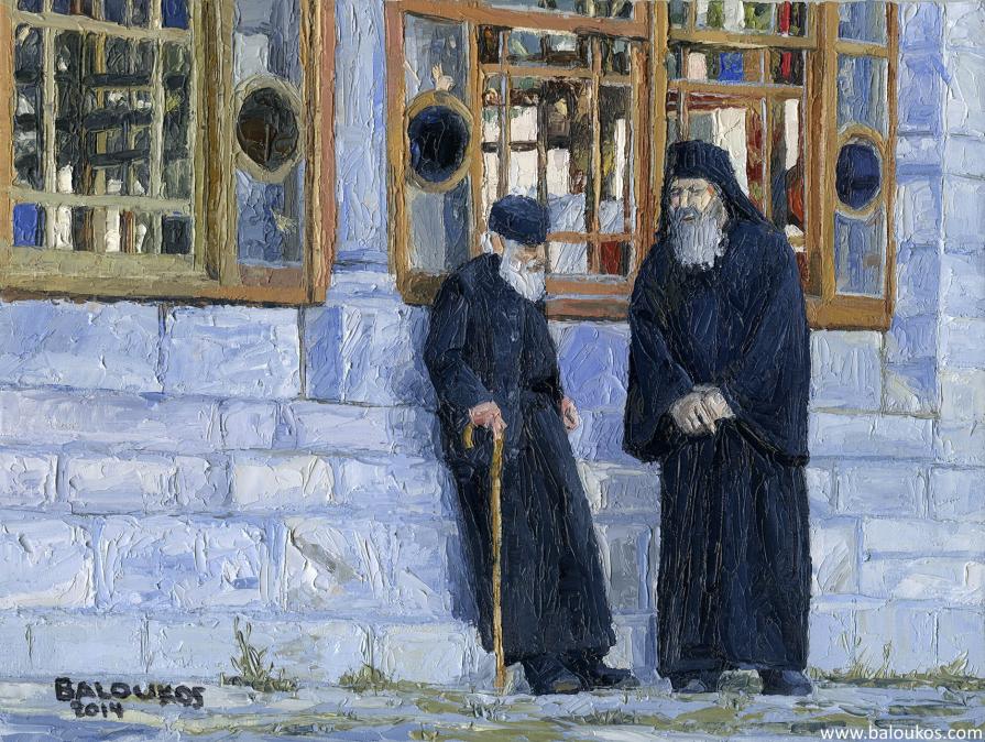 48.Outside Kiriako - Romanian Monks