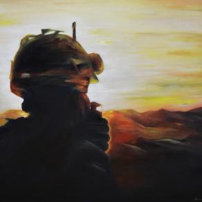 Spanish Soldier Overlooking Afghanistan