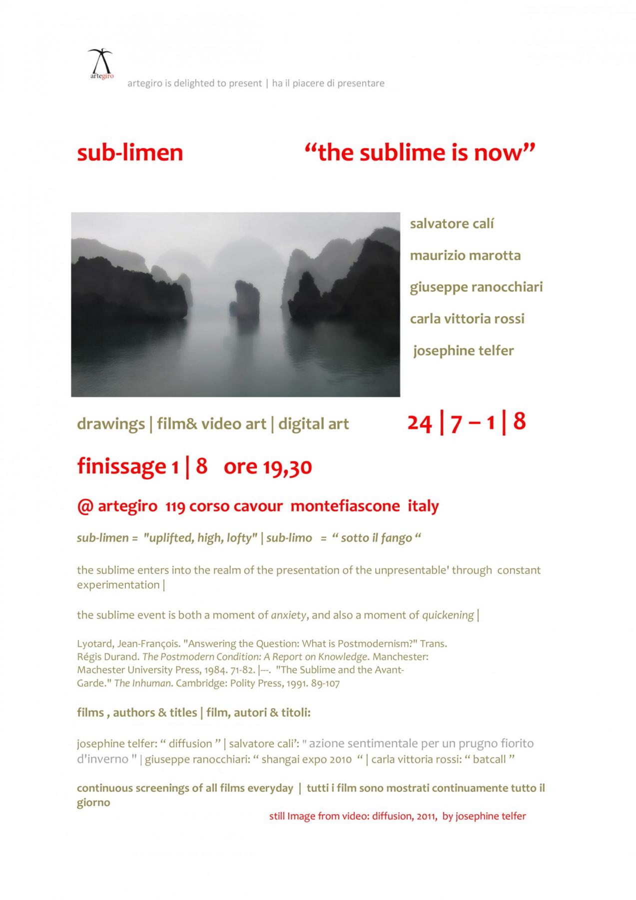 Sub-limen "the sublime is now"