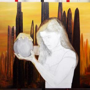 Pintura em progresso / Painting in progress  "Premonição"