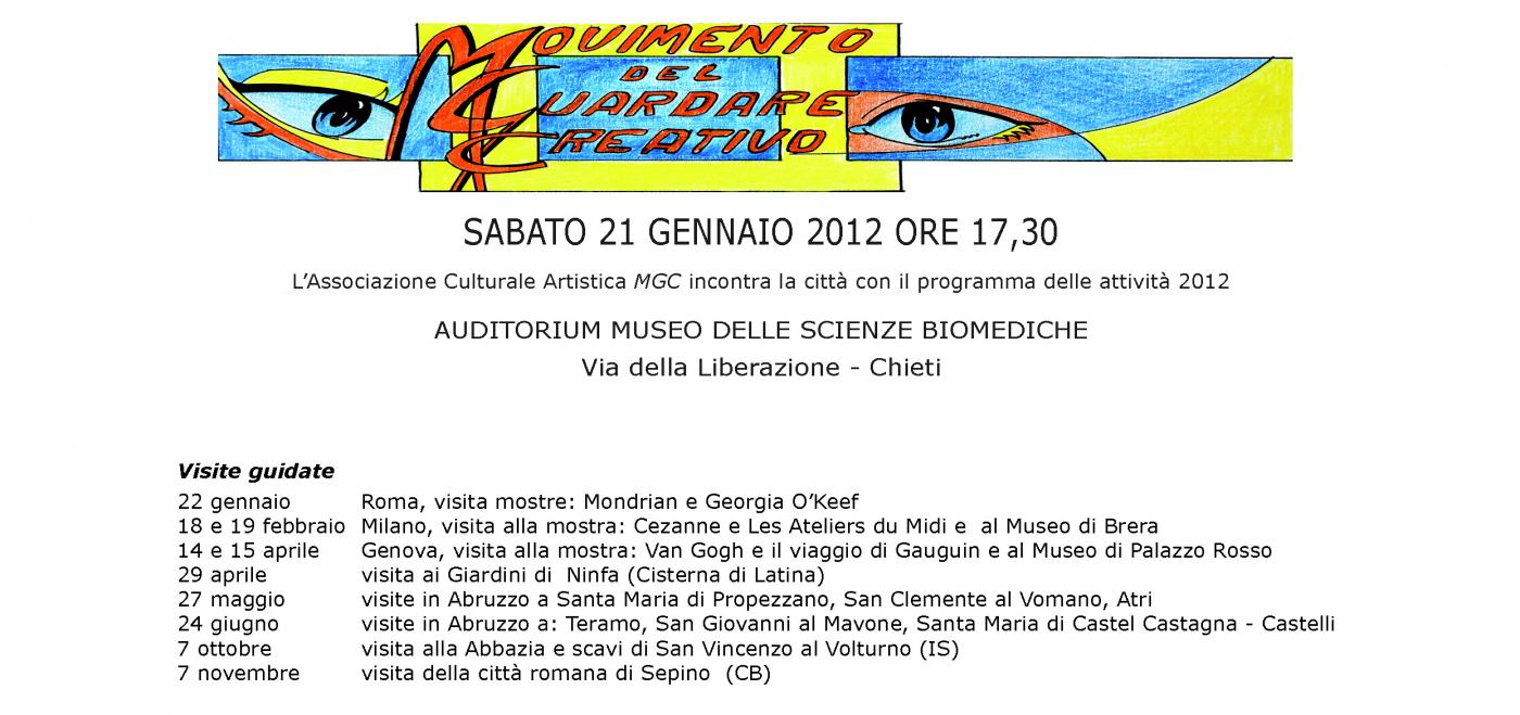 Invito alla Presentazione Programma 2012 da parte dell'Ass. Culturale M.G.C. 