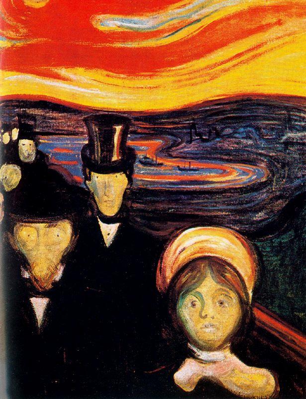 Anxiety, 1894 by Edvard Munch 