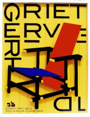 BLU RED CHAIR- omaggio a Gerrit Rietveld