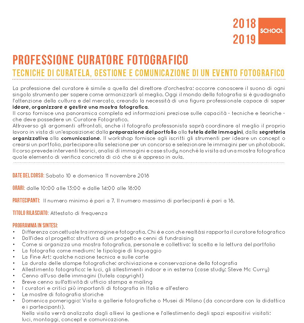 Professione curatore fotografico - Workshop