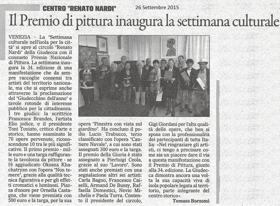 XXXIV° Premio Nazionale di Pittura Circolo Nardi