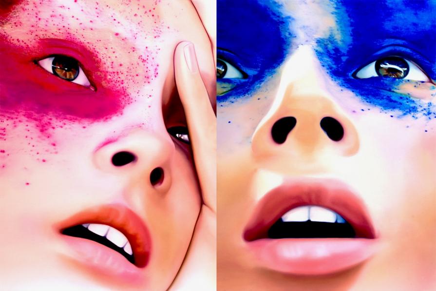 ' Magenta, Cobalt Blue ' diptych