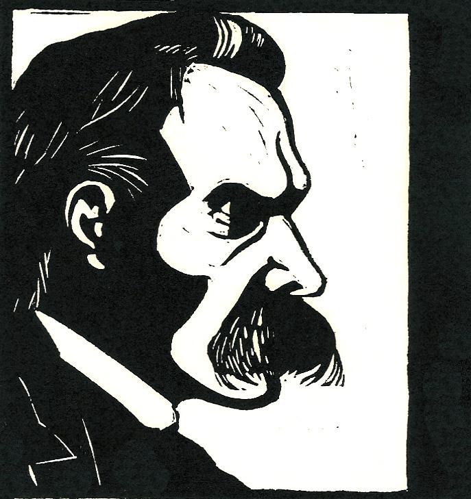 Friedrich Nietzsche. Illustrazione per "Così parlò Zarathustra". Linoleografia