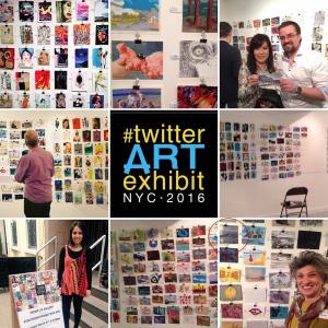 Carla Strozzieri participates in the Twitter Art Exhibit, 2016, in New York City. 