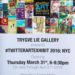 Carla Strozzieri participates in the Twitter Art Exhibit, 2016, in New York City. 