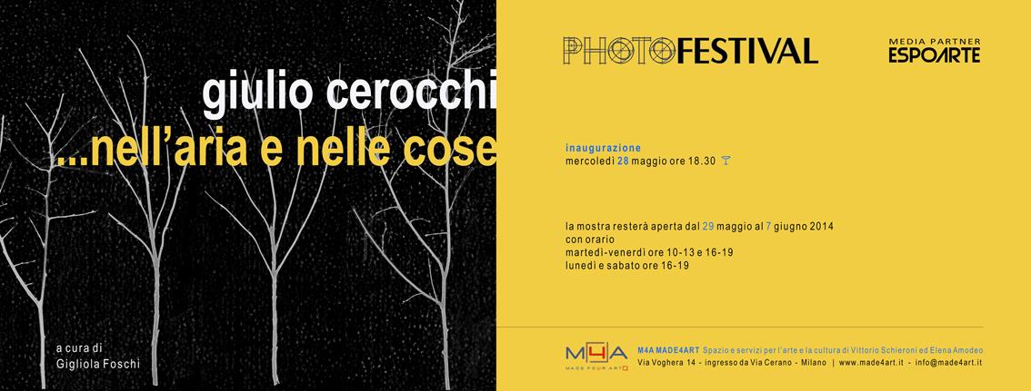 Made4Art partecipa a Photofestival con la mostra "Giulio Cerocchi | ...nell'aria e nelle cose"