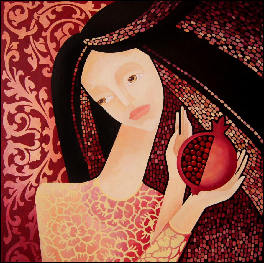 the girl with pomegranate