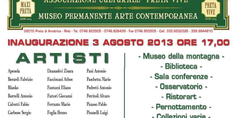 Next Opening - Contemporary Art Museum - Preta di Amatrice