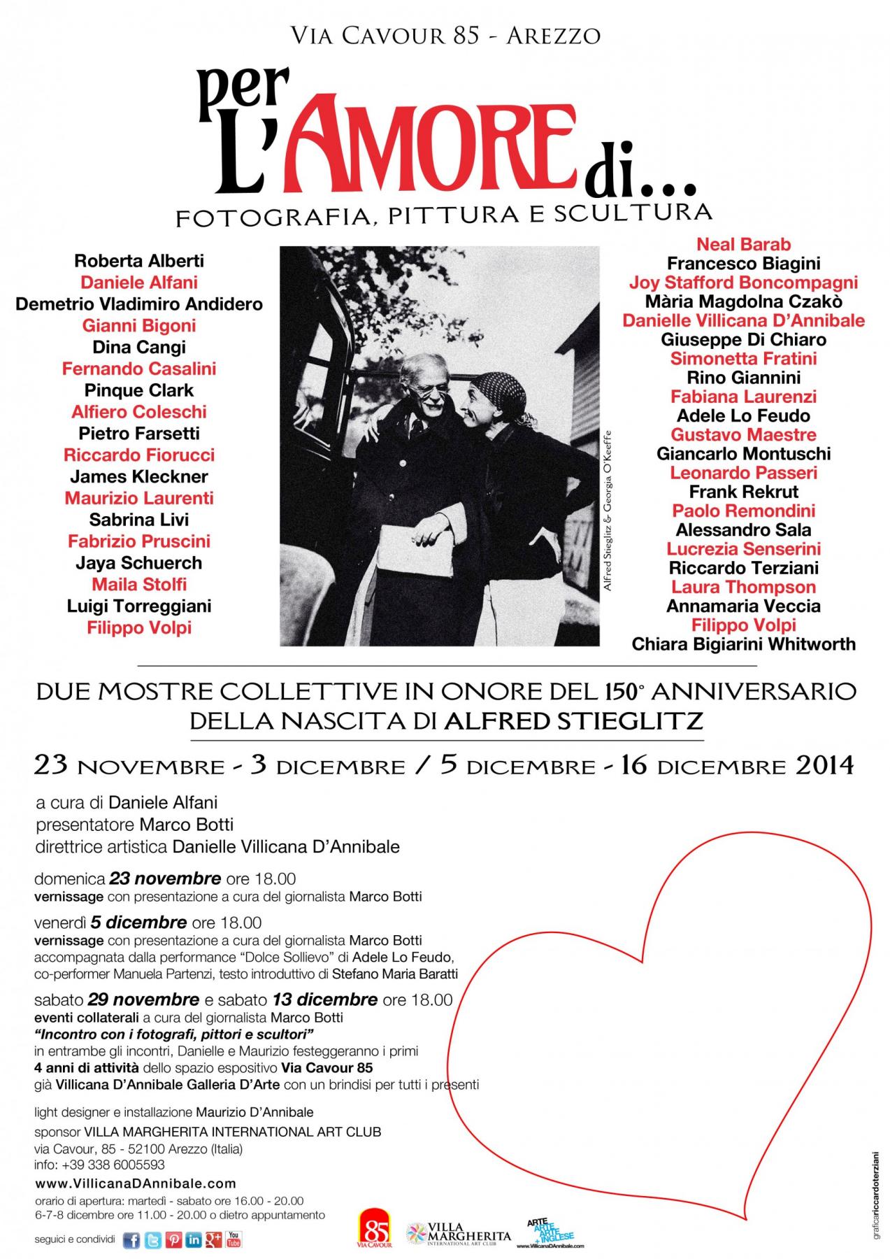 per L’AMORE di…fotografia, pittura e scultura: due mostre collettive in onore del 150° anniversario della nascita di Alfred Steiglitz