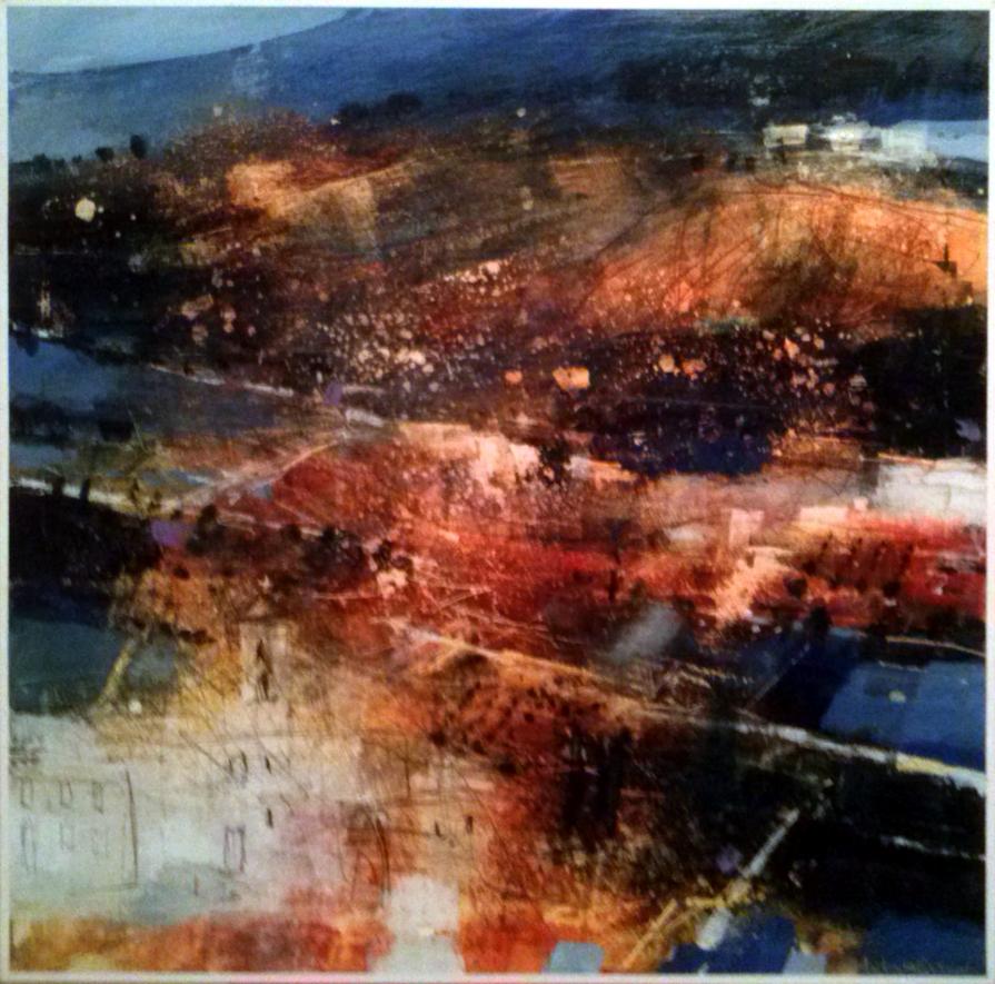 PAESAGGIO ITALIANO- Civita D'Antino tecnica mista su tela 80x80 cm -Antonio Civitarese 2013