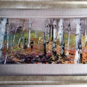 Silver birch tree forest