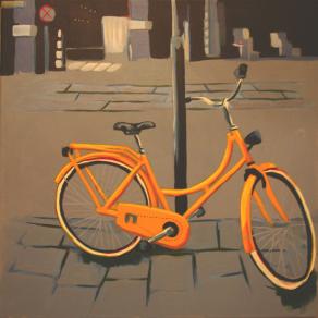 "Yellow Bike in Amsterdam"