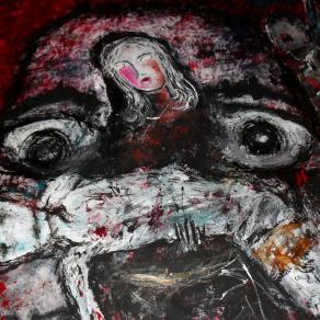 -Voices of the prisoners,victims of torture-Acryl auf Tuch,150 x 150 cm